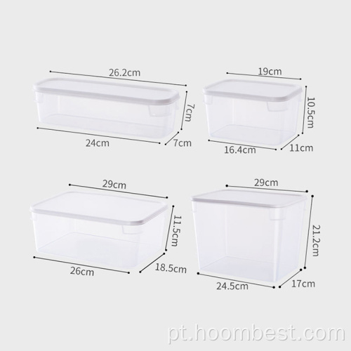 Conjunto de 6 peças Recipientes para alimentos Caixa de plástico para cozinha Caixa de armazenamento hermética com tampa para organização de alimentos secos